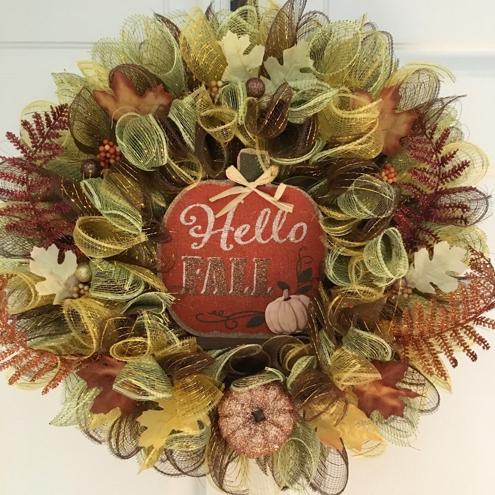 Fall Wreath with Clear LED Lights